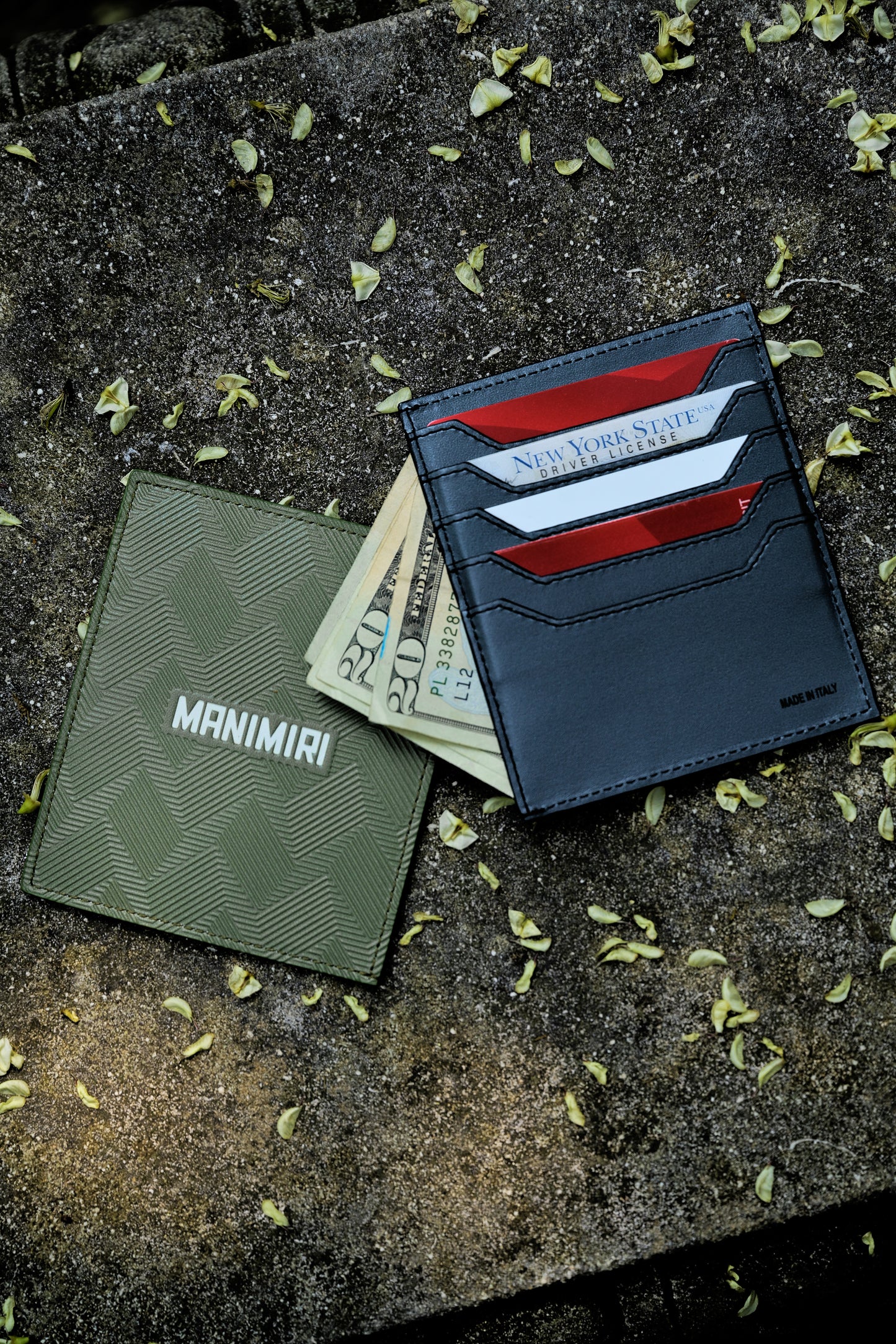 Sail Card Holder - Olive Green Leather