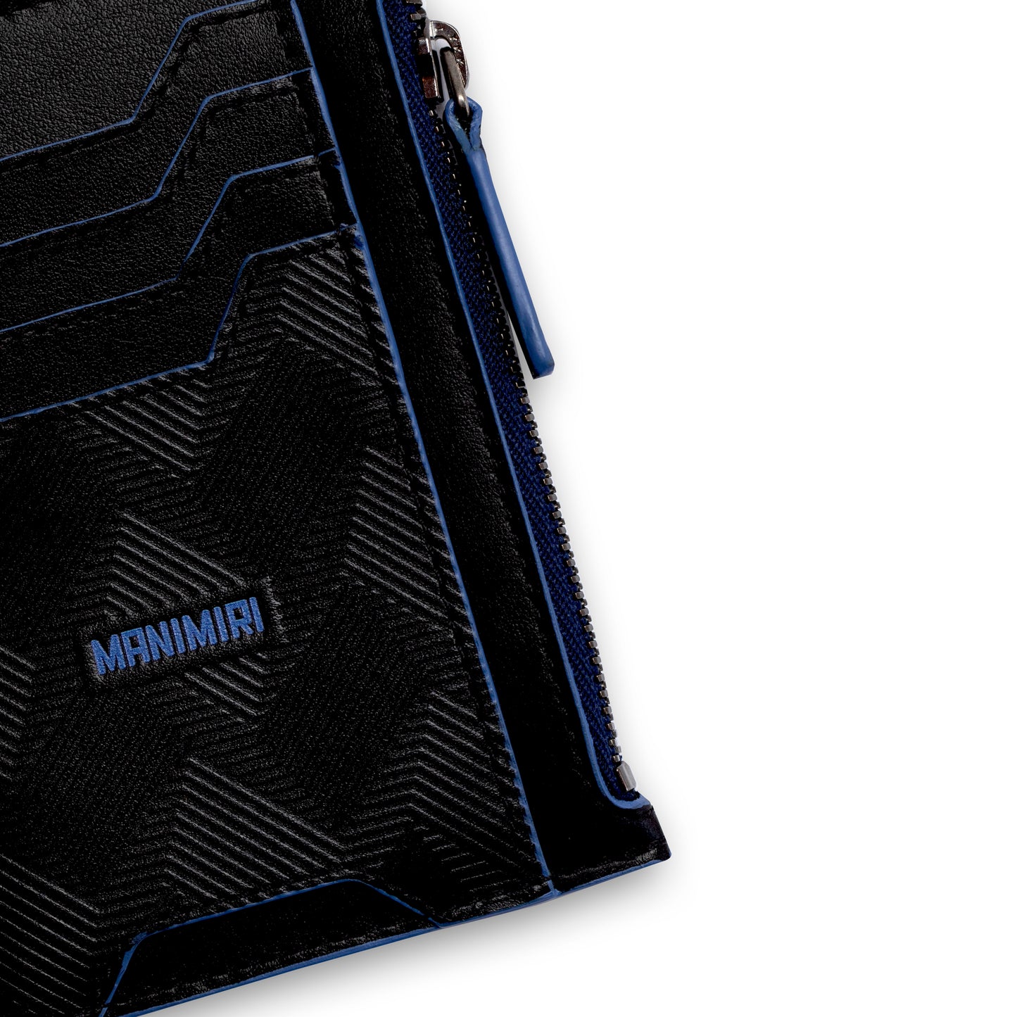 Black Atlas Zip Card Holder in Genuine Italian Leather