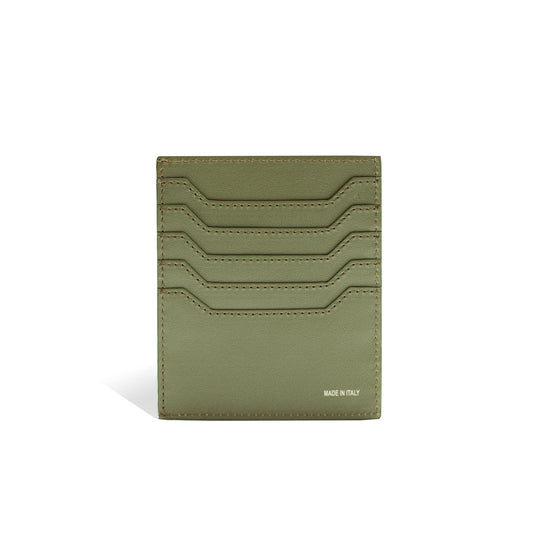 Olive Green Sail Card Holder in Genuine Italian Leather