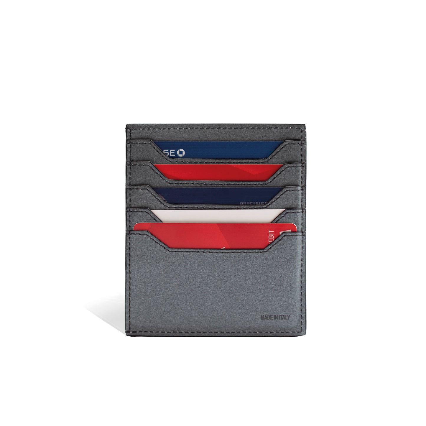 Smoke Gray Sail Card Holder in Genuine Italian Leather