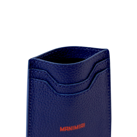 Electric Blue Miles Card Holder in Genuine Italian Leather