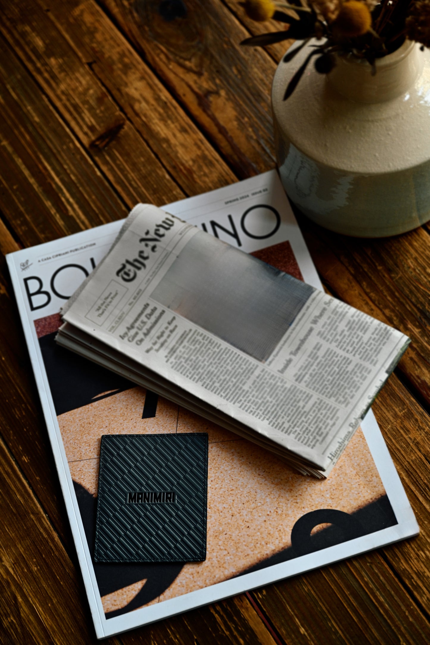 Sail Card Holder - Smoke Gray Leather