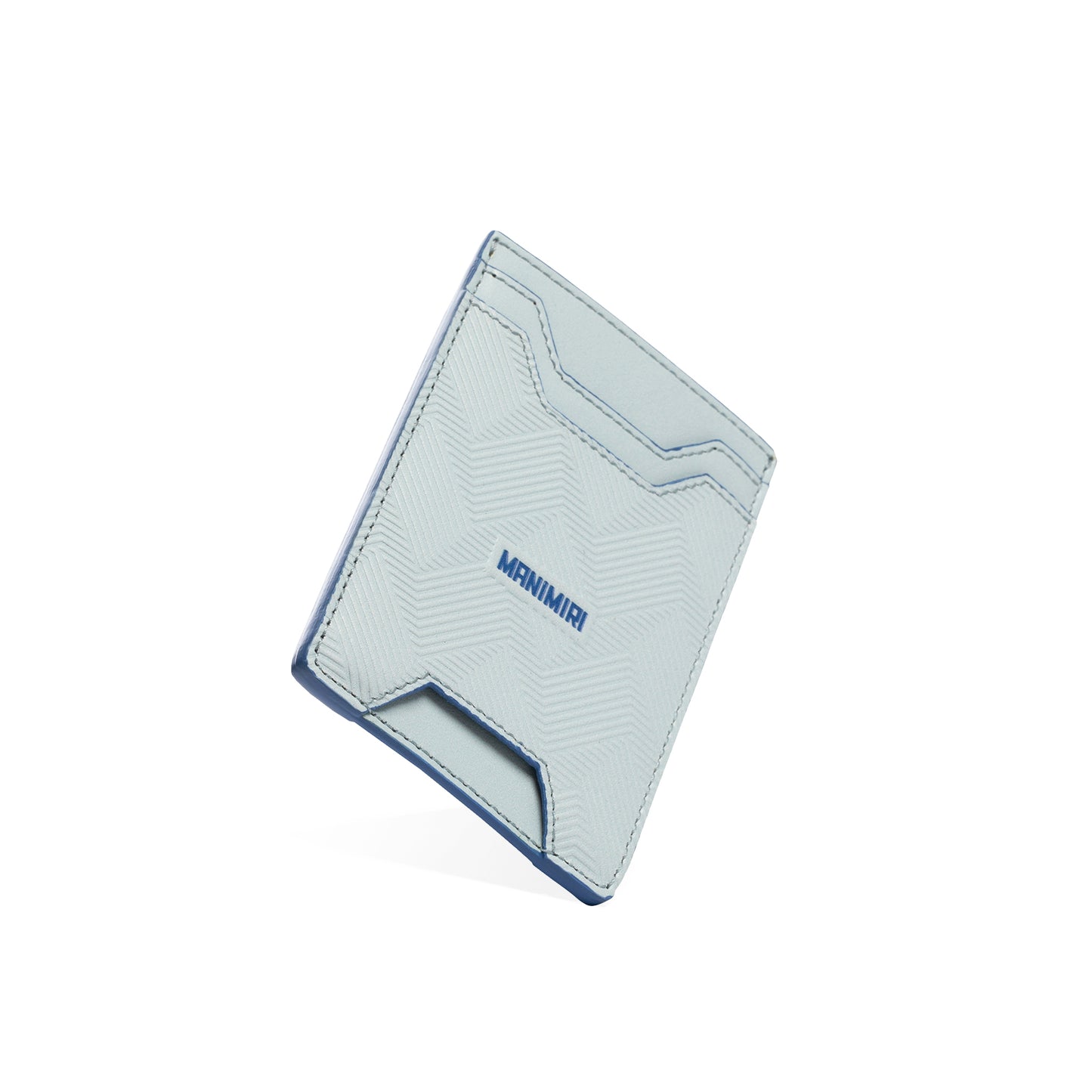 MANIMIRI Genuine Italian Leather Card Holders in Light Blue