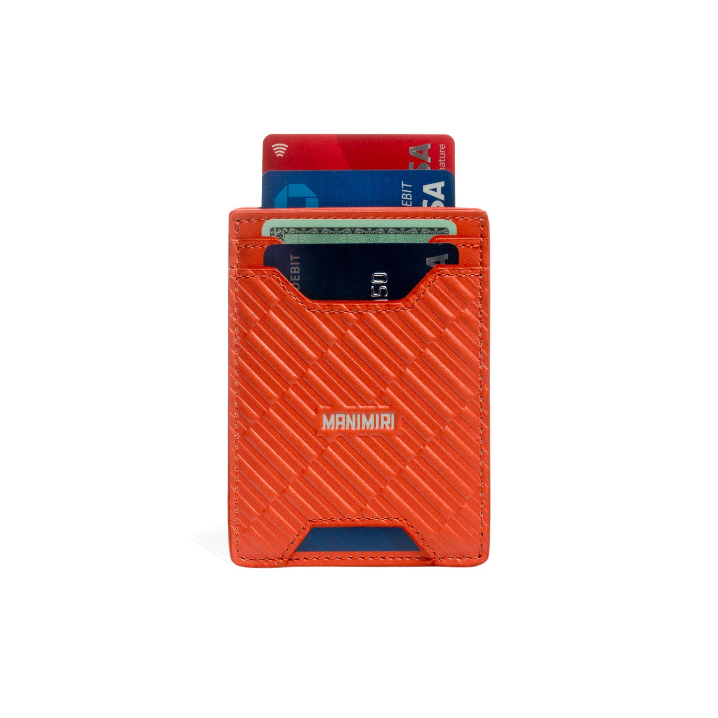 MANIMIRI Genuine Italian Leather Card Holders in Orange