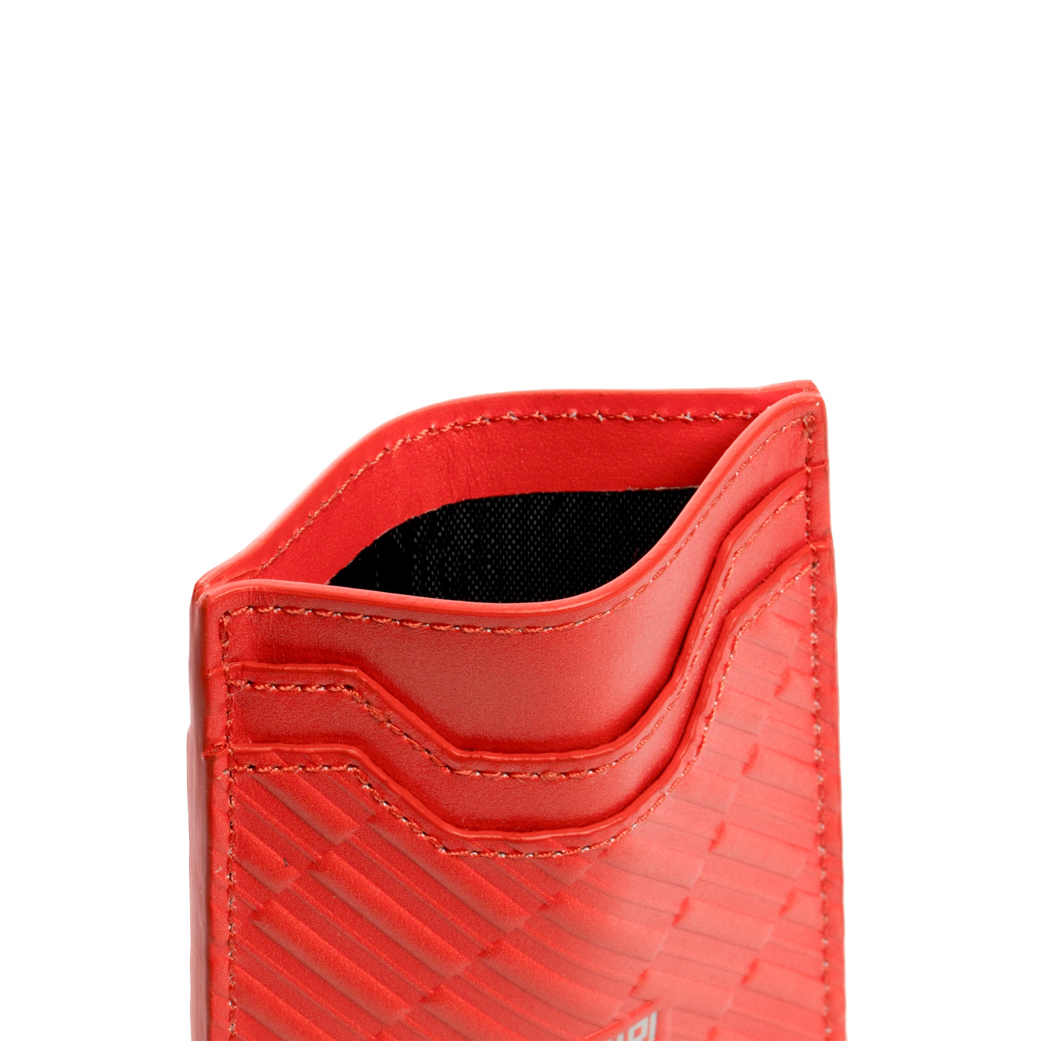 Lobster Red Spring Card Holder in Genuine Italian Leather