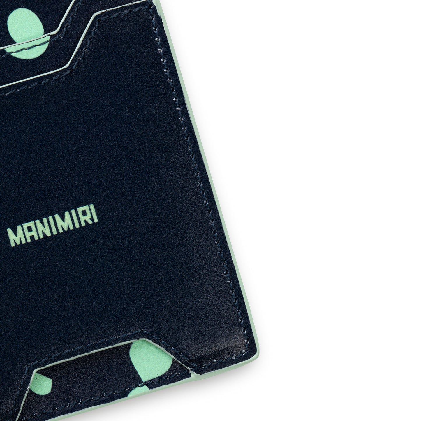 MANIMIRI Genuine Italian Leather Card Holders in Navy Blue