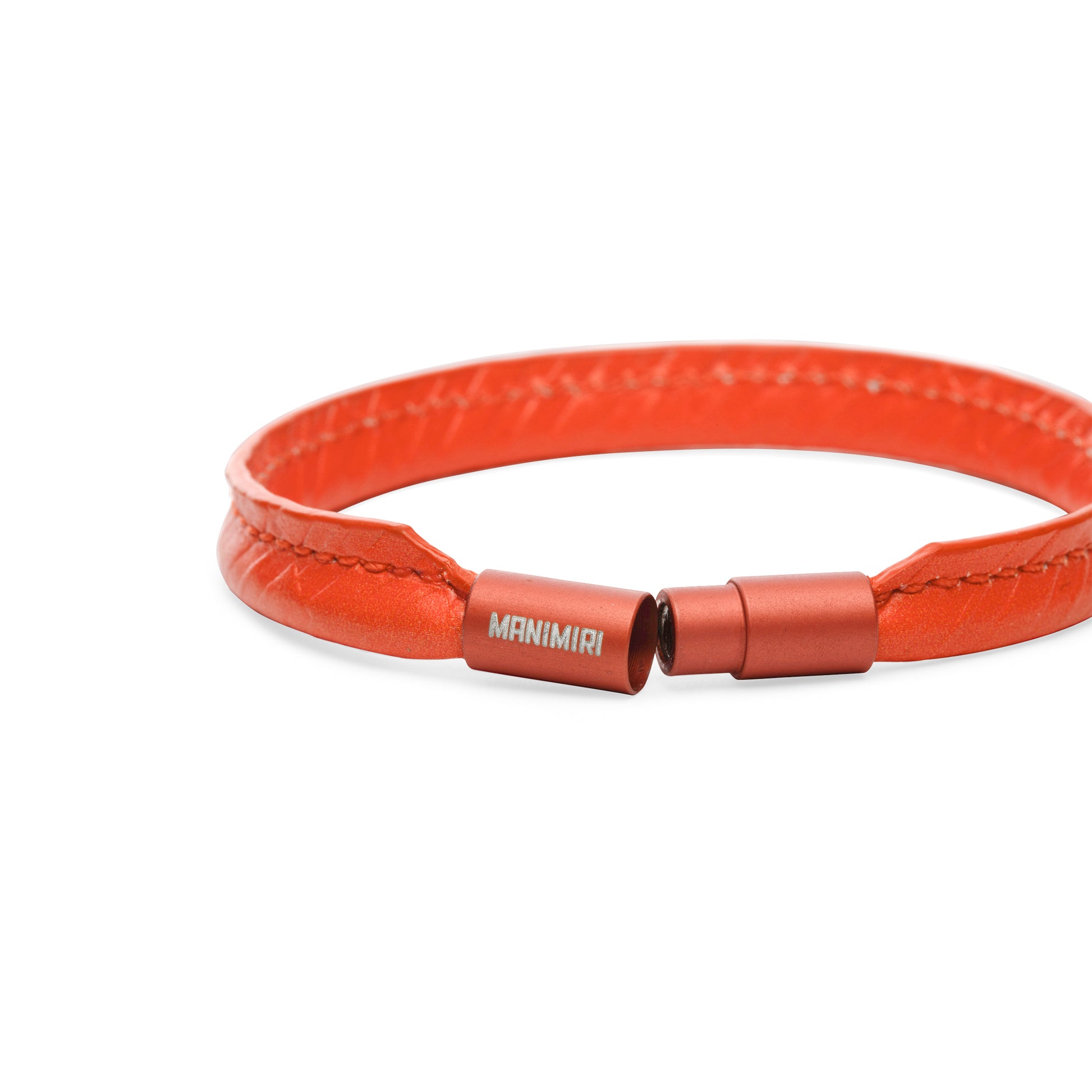 MANIMIRI Spring Orange leather bracelets