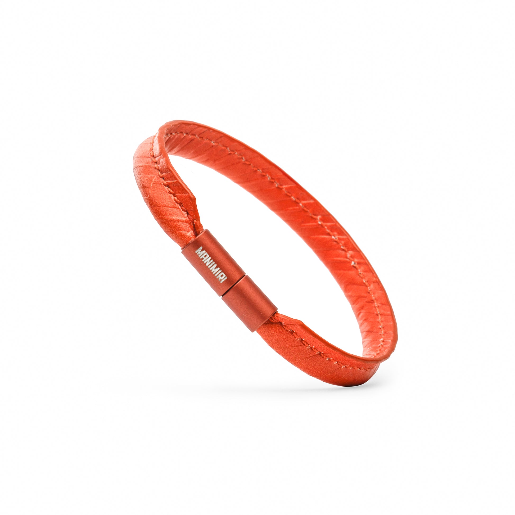 MANIMIRI Spring Orange leather bracelets