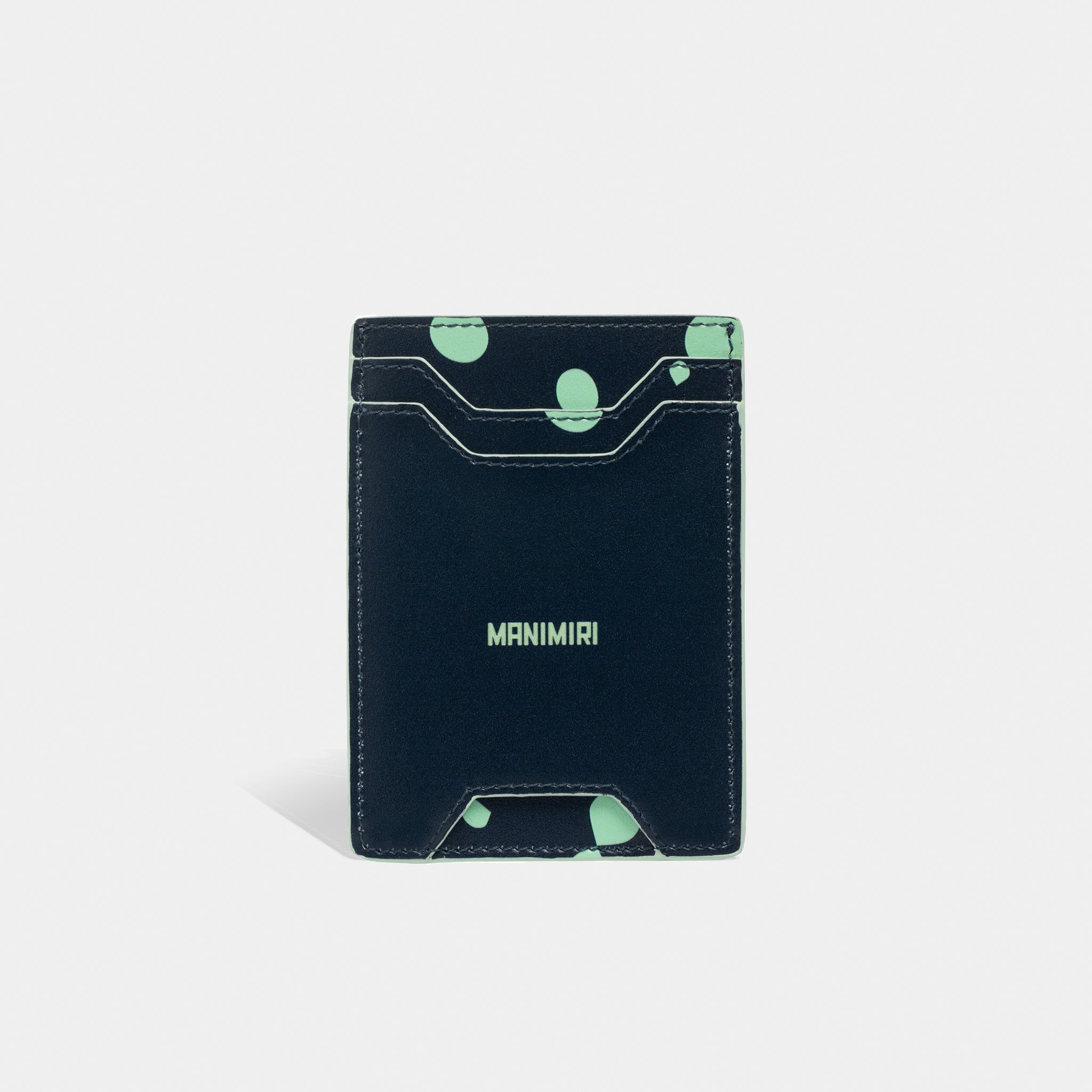 Miles Card Holder - Beetle Blue Leather – MANIMIRI