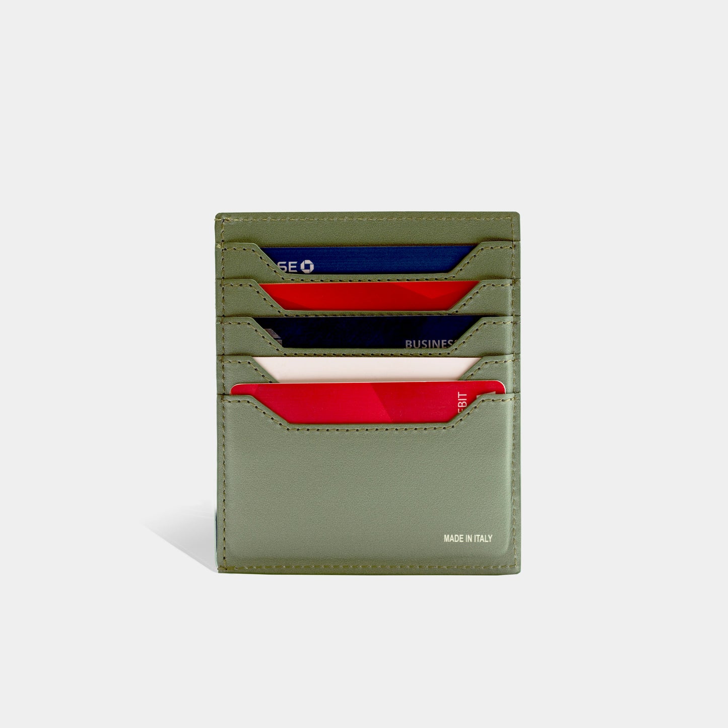 Sail Card Holder - Olive Green Leather