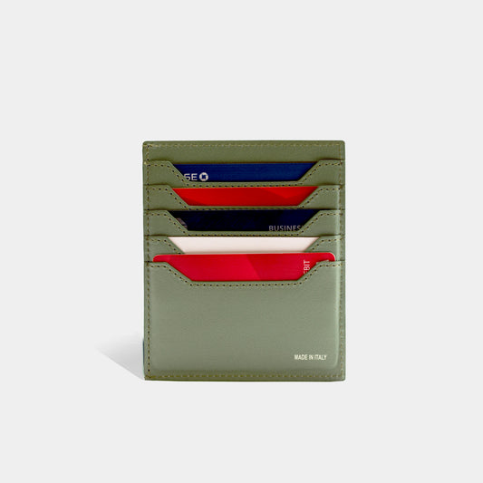 Sail Card Holder - Olive Green Leather